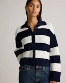 Quince Organic Cotton Fisherman Collared Cardigan at Quince