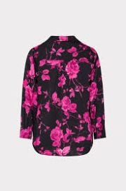 Quincy Amarilla Rose Silk Blouse in BlackPink MILLY at Milly