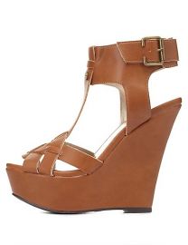 Qupic Tstrap wedges at Charlotte Russe