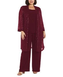 R M Richards Plus Size Top Pants Sequined Jacket 3-Pc Set Reviews - Dresses - Plus Sizes - Macys at Macys