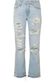 R13 - Bowie distressed mid-rise straight-leg jeans at Net A Porter