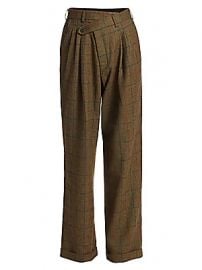 R13 - Triple Pleat Plaid Wool Crossover Trousers at Saks Fifth Avenue