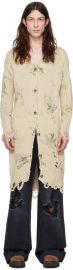 R13 Beige Distressed Cardigan SSENSE at Ssense