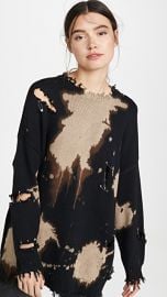 R13 Bleached Distressed Crew Neck Sweater at Shopbop