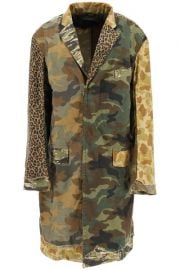 R13 Camouflage Print Patchwork Coat ndash at Cettire