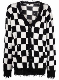 R13 Checkerboard button-front Cardigan - at Farfetch