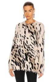 R13 Cheetah Oversized Crew Neck Sweater at Forward