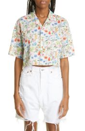 R13 Cropped Floral Shirt at Nordstrom