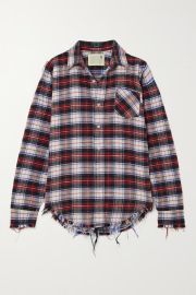 R13 Distressed checked cotton-flannel shirt NET-A-PORTER at Net a Porter