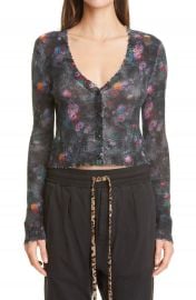 R13 Floral Distressed Crop Cashmere Cardigan   Nordstrom at Nordstrom