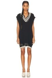 R13 Oversized Vest Dress With Chains in Black Ecru FWRD at FWRD