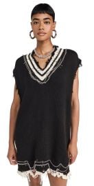 R13 Oversized Vest Dress with Chains Black And Ecru With Chains S at Shopbop