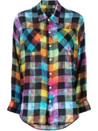 R13 Rainbow Check Cotton Shirt - at Farfetch