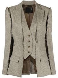 R13 Tuxedo Layered Wool Blazer - at Farfetch