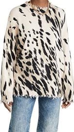 R13 Women39s Cheetah Oversized Crew Neck Sweater at Amazon