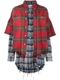 R13 plaid-check Layered Shirt - at Farfetch