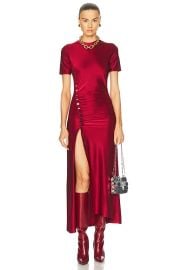 RABANNE Short Sleeve Midi Dress in Scarlet Red FWRD at FWRD