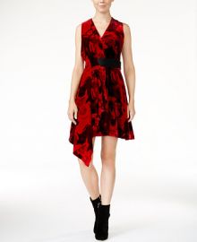 RACHEL Rachel Roy Draped Velvet Fit   Flare Dress  Only at Macy s at Macys