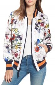 RACHEL Rachel Roy Flower Print Bomber Jacket at Nordstrom