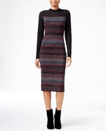 RACHEL Rachel Roy Illusion Striped Midi Sweater Dress at Macys