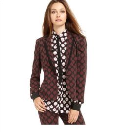 RACHEL Rachel Roy Jackets amp Coats Rachel Roy Dark Redmaroon And Black Printed Blazer Jacket Poshmark at Poshmark