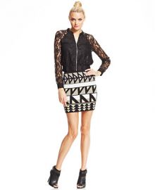 RACHEL Rachel Roy Lace Jacket and Geometric-Print Mini Skirt at Macys