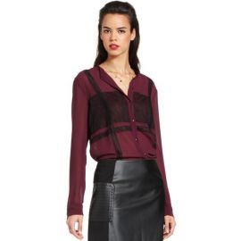 RACHEL Rachel Roy Long-Sleeve High-Neck Lace Blouse at Macys