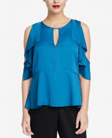 RACHEL Rachel Roy Ruffled Cold-Shoulder Top at Macys