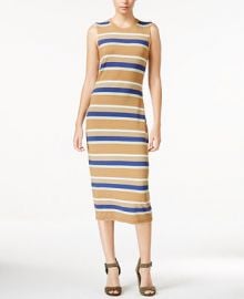 RACHEL Rachel Roy Striped T-Shirt Midi Dress at Macys