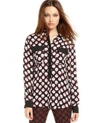 RACHEL Rachel Roy Top Long Sleeve Printed Blouse - Women - Macys at Macys