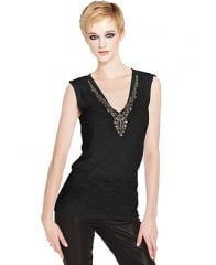 RACHEL Rachel Roy Top Sleeveless V-Neck Rhinestone Tank - Women - Macys at Macys