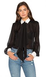 RACHEL ZOE Bex Silk Blouse in Black from Revolve com at Revolve