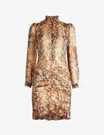 RACKEL SNAKESKIN-PRINT CHIFFON MINI DRESS at Selfridges