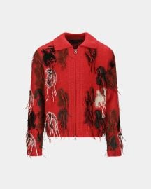 RAINBOW INTARSIA ZIP-UP CARDIGAN atb1154mRED at Andersson Bell