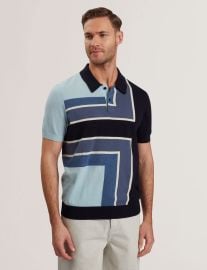 RALFE - Colour Block Merino Wool Polo Shirt at Ted Baker
