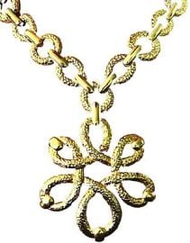 RARE Monet 80s Etruscan Revival Flower Power Pendant Necklace Hammered Gold Gilt eBay at eBay