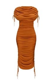 RATU CARAMEL MESH MIDI DRESS CULT MIA Andrea Iyamah at Cult Mia