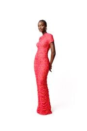 RAYE RUCHED MAXI MESH DRESS OFUURE at Ofuure