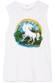 RE DONE   Printed slub cotton-jersey tank at Net A Porter