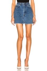 RE DONE Levi s High Rise Mini Skirt in Blue   FWRD at Forward