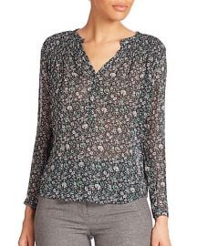 REBECCA TAYLOR LONG SLEEVED SILK BLOUSE at Rue La La