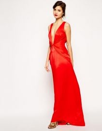 RED CARPET Premium Super Plunge Twist Front Maxi Dress at Asos