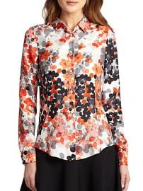 RED Valentino - Silk Abstract-Floral Blouse at Saks Fifth Avenue