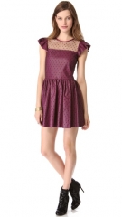 RED Valentino Leather andamp Point dand039Esprit Dress at Shopbop