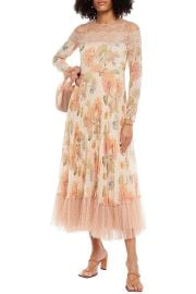 RED Valentino Muslin Dress with Evanescent Flowers Print Dress at The Outnet