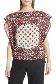 RED Valentino Scarf Print Silk Top at Nordstrom Rack