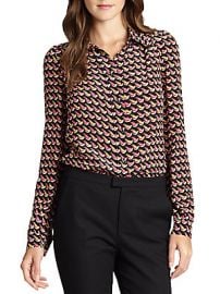 RED Valentino silk crepe de chine blouse at Saks Off 5th