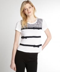 RED Valentino white and black lace top at Bluefly