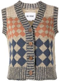 REDONE 50s Cotton Cardigan Vest - at Farfetch