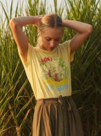 REDONE 70s Loose Be Happy Tee - Lemon Garmentory at Garmentory